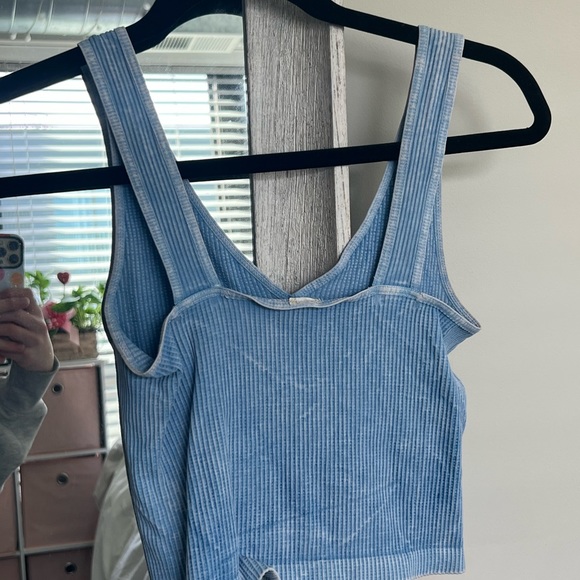 Lace V Neck Tank Niki Biki in Pistachio Cream main image 1